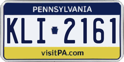 PA license plate KLI2161