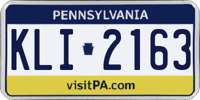 PA license plate KLI2163