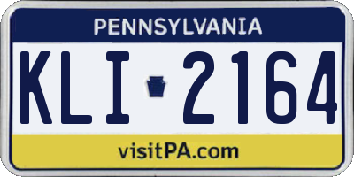 PA license plate KLI2164