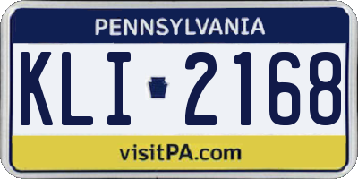 PA license plate KLI2168