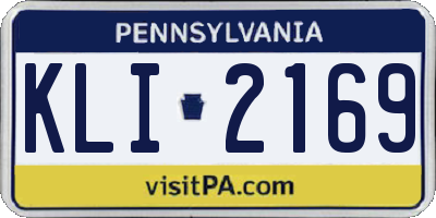 PA license plate KLI2169