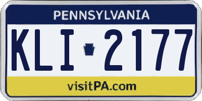 PA license plate KLI2177