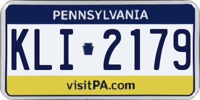 PA license plate KLI2179