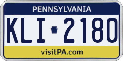 PA license plate KLI2180