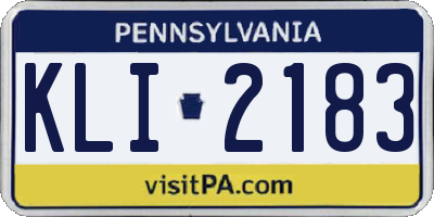 PA license plate KLI2183