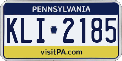 PA license plate KLI2185