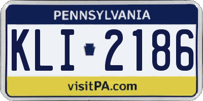 PA license plate KLI2186