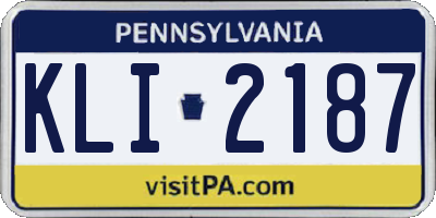 PA license plate KLI2187