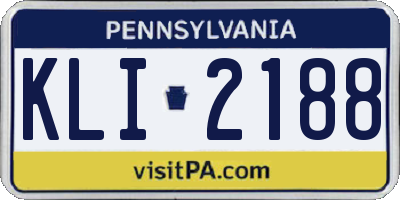 PA license plate KLI2188