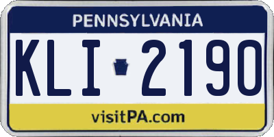 PA license plate KLI2190