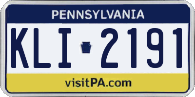 PA license plate KLI2191
