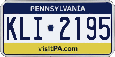 PA license plate KLI2195