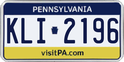 PA license plate KLI2196