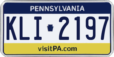 PA license plate KLI2197
