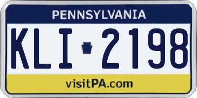 PA license plate KLI2198