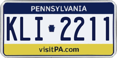 PA license plate KLI2211