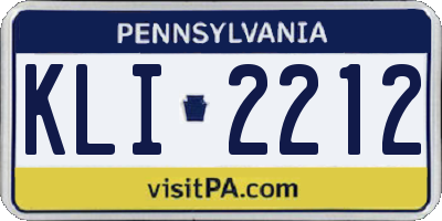 PA license plate KLI2212