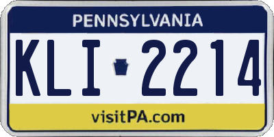 PA license plate KLI2214
