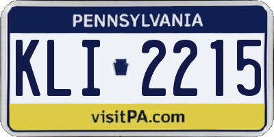 PA license plate KLI2215