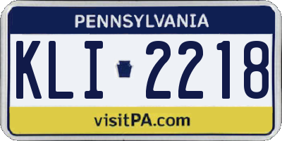 PA license plate KLI2218