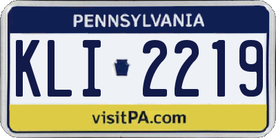 PA license plate KLI2219