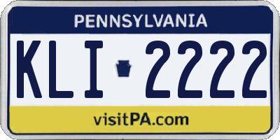 PA license plate KLI2222