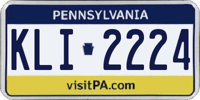 PA license plate KLI2224