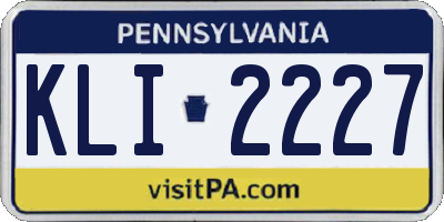 PA license plate KLI2227