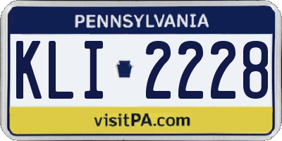 PA license plate KLI2228