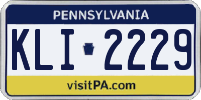 PA license plate KLI2229