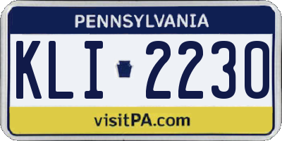 PA license plate KLI2230