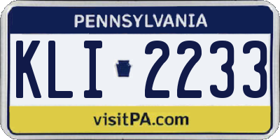 PA license plate KLI2233