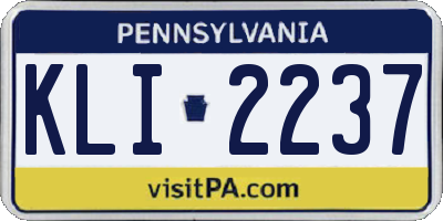PA license plate KLI2237