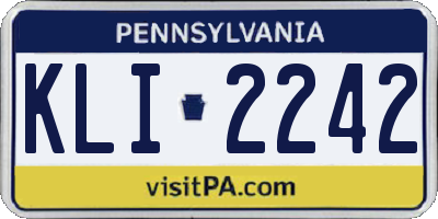 PA license plate KLI2242
