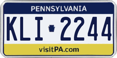 PA license plate KLI2244