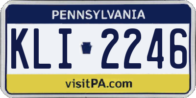 PA license plate KLI2246