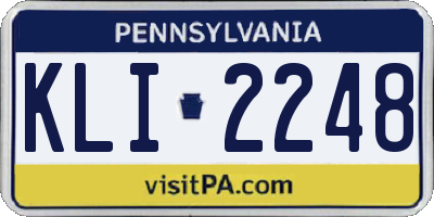 PA license plate KLI2248