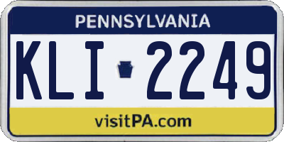 PA license plate KLI2249