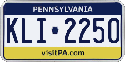 PA license plate KLI2250
