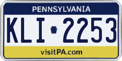 PA license plate KLI2253
