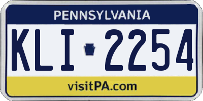 PA license plate KLI2254