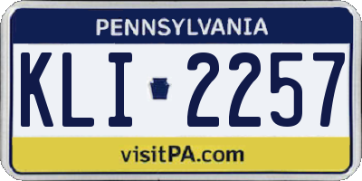 PA license plate KLI2257