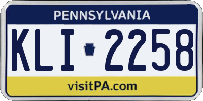 PA license plate KLI2258