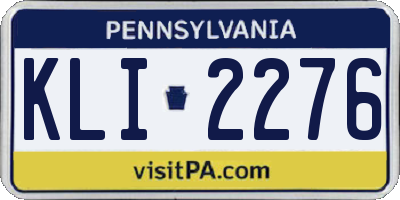 PA license plate KLI2276