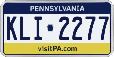 PA license plate KLI2277