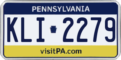 PA license plate KLI2279