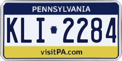 PA license plate KLI2284