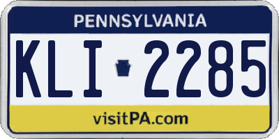 PA license plate KLI2285