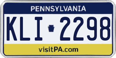 PA license plate KLI2298