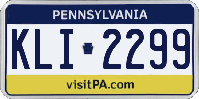 PA license plate KLI2299